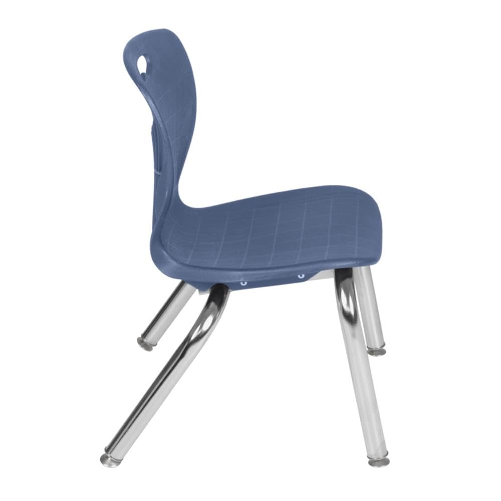 36" Square Mobile Table with 4 Navy Blue Stackable Chairs O848967
