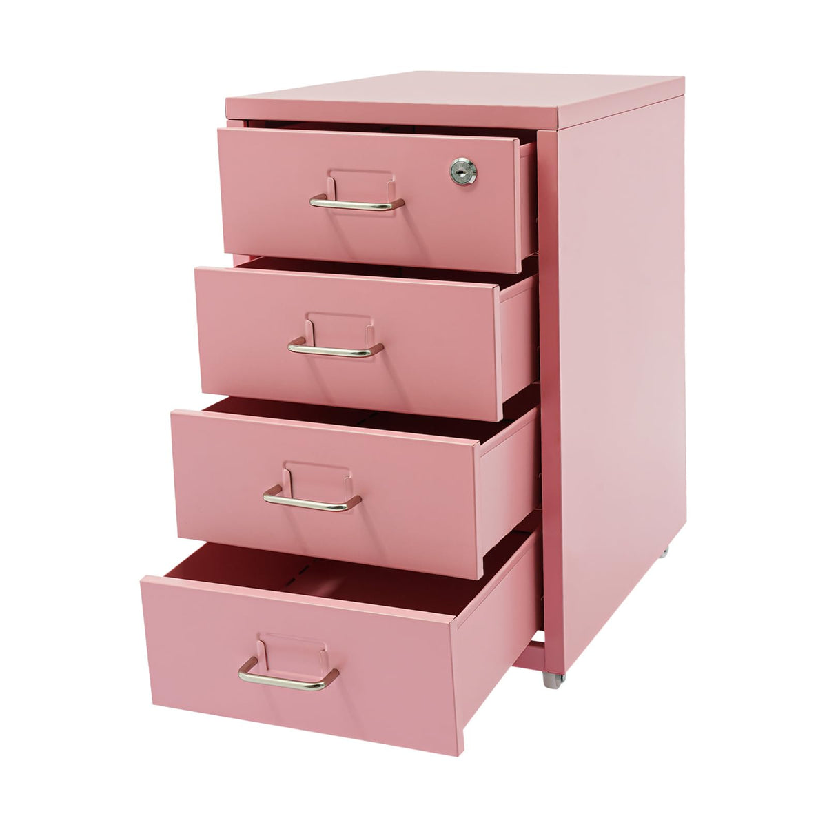 4 Drawer Rolling File Cabinet with Lock B98019