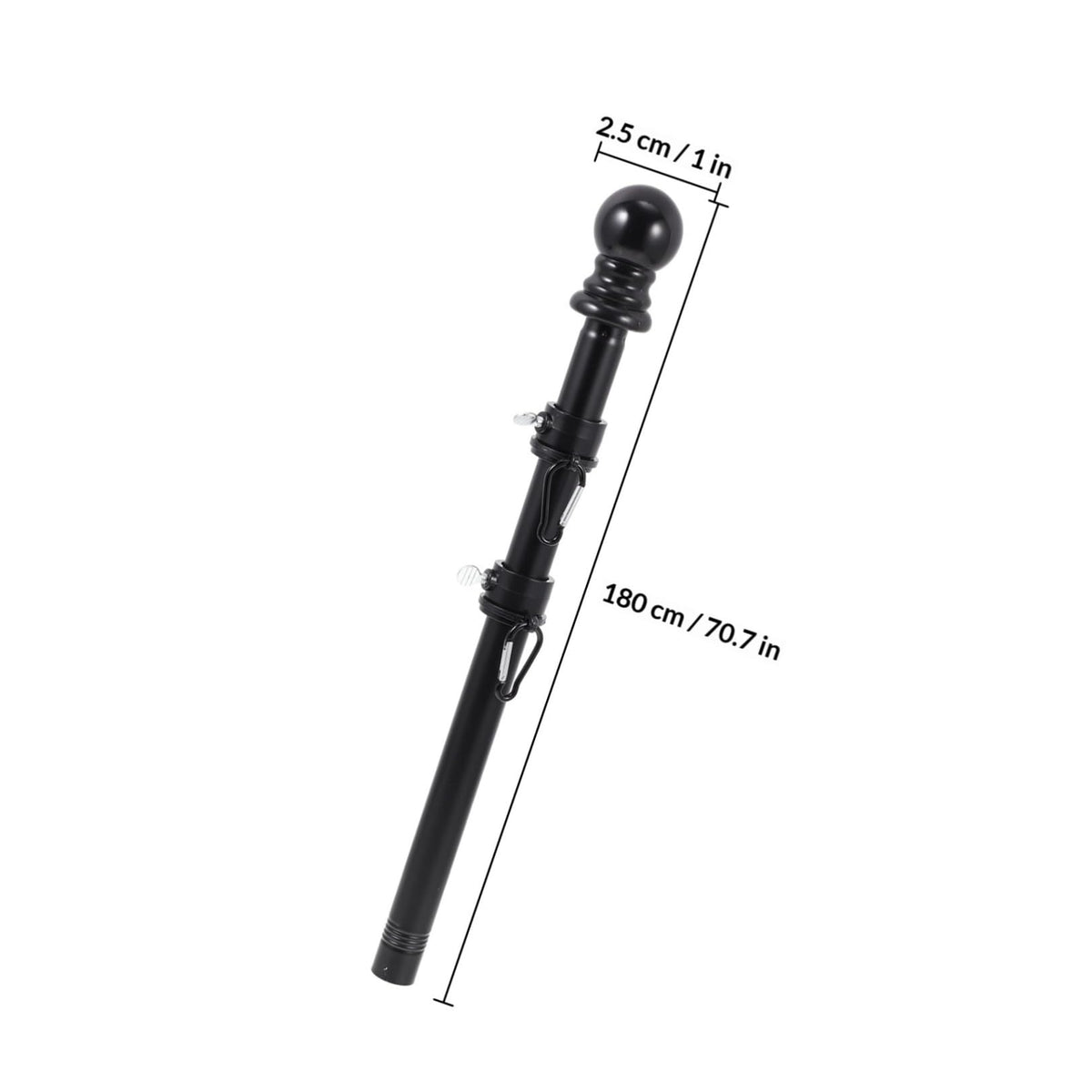 Black Stainless Steel Rotating Flagpole Holder Set V3628