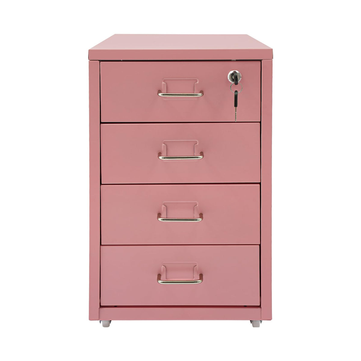 4 Drawer Rolling File Cabinet with Lock B98019