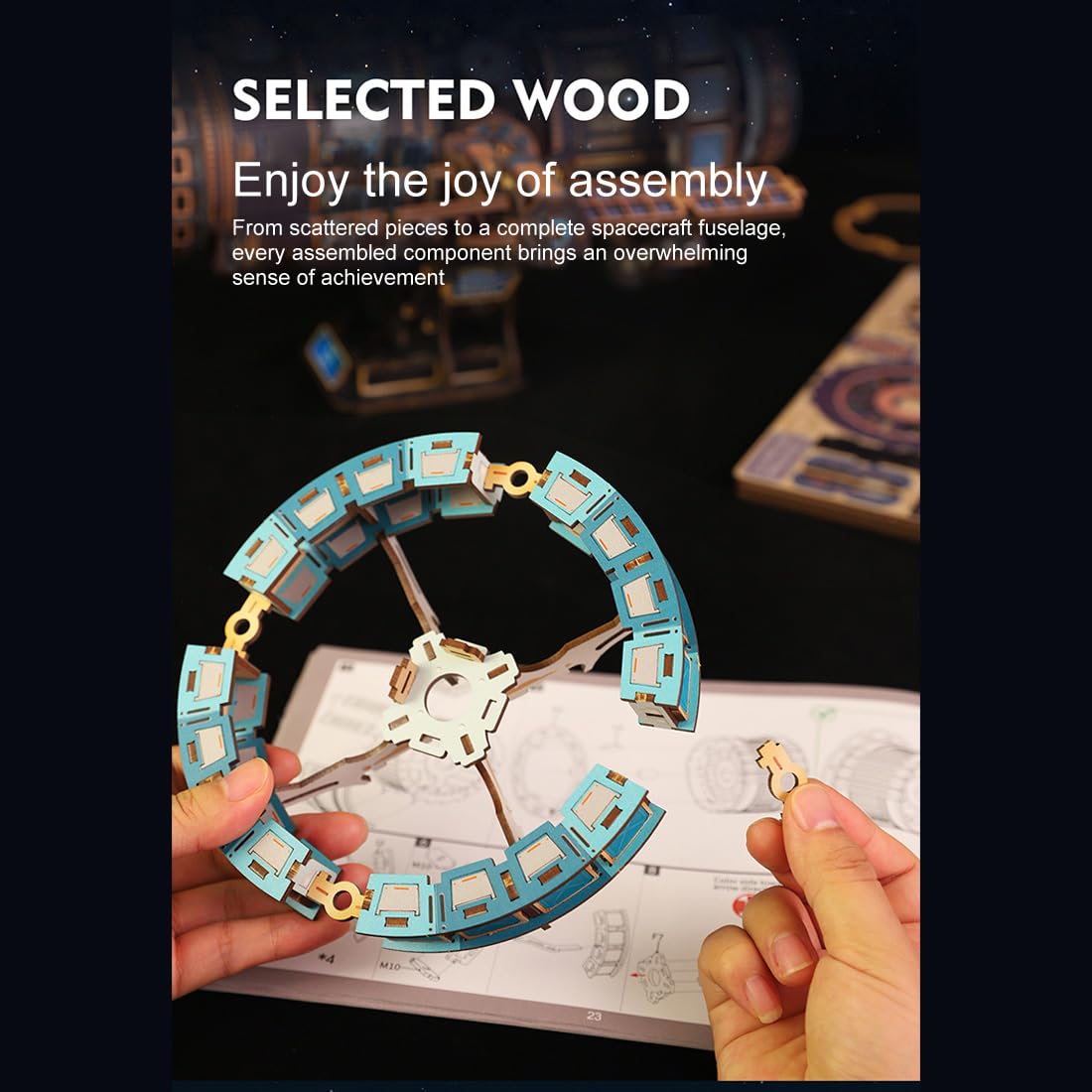 3D Wooden Puzzles 511PCS Mechanical Model Kit with Lights & Music O306793