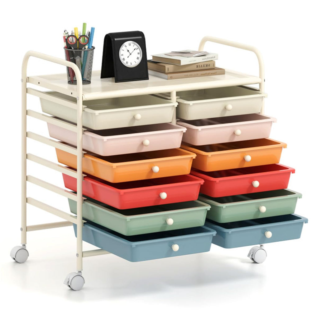 12 Drawer Rolling Storage Cart with Wheels P186