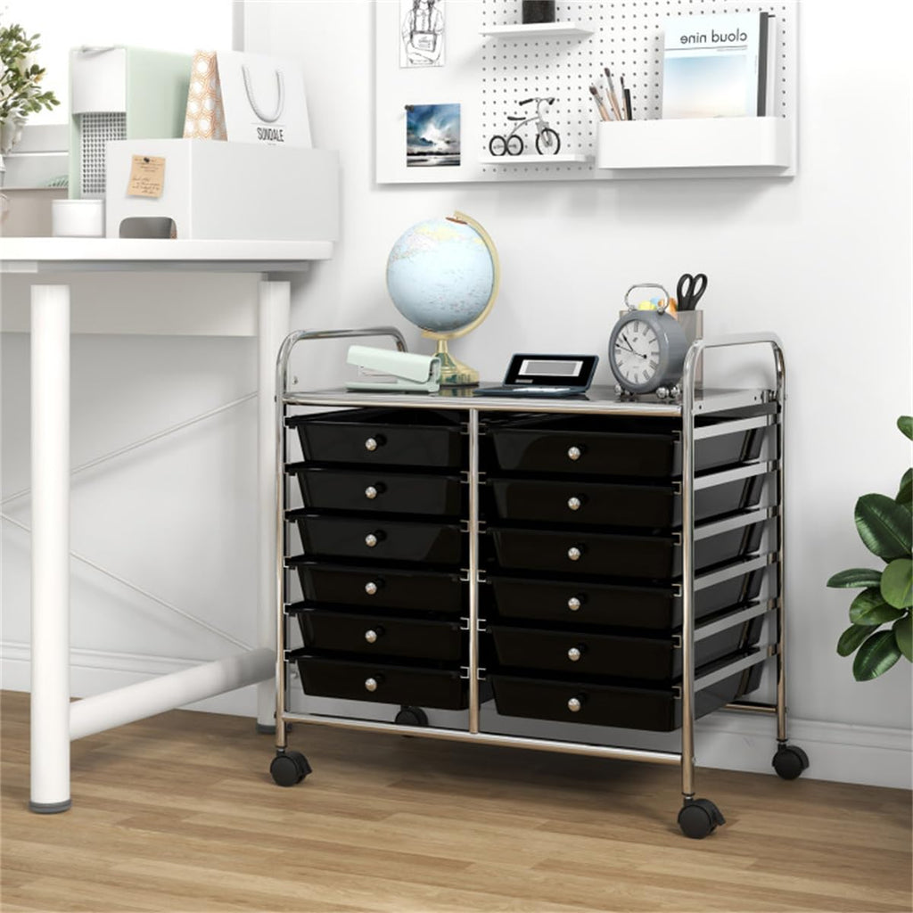 12 Drawer Rolling Storage Cart with Wheels C8655