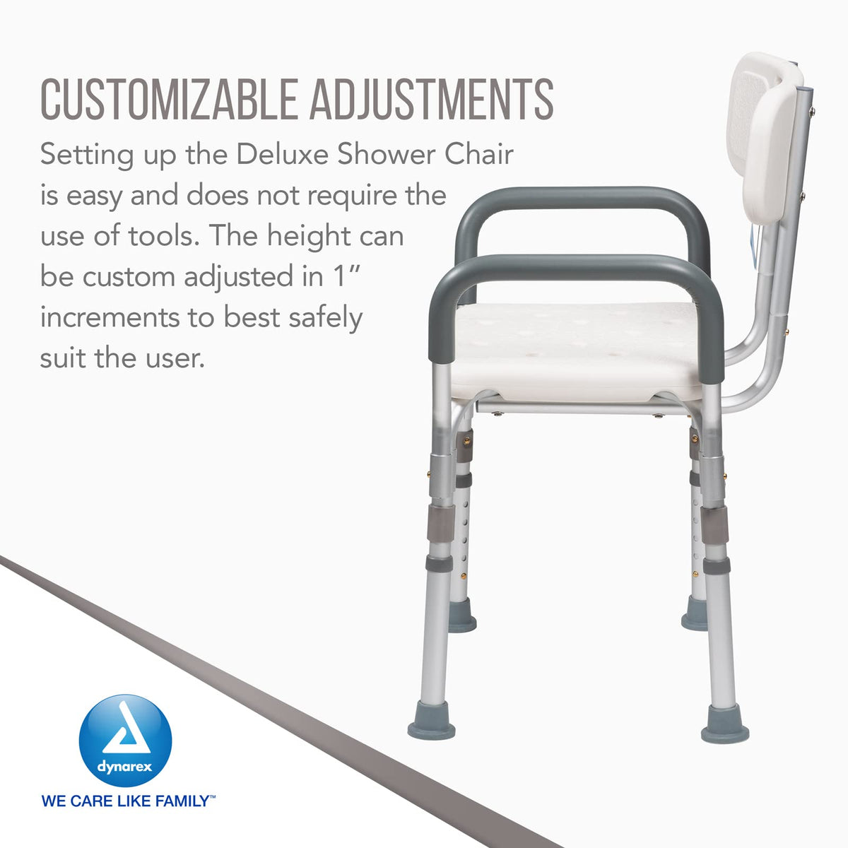 White Shower Chair with Removable Back and Arms M570296