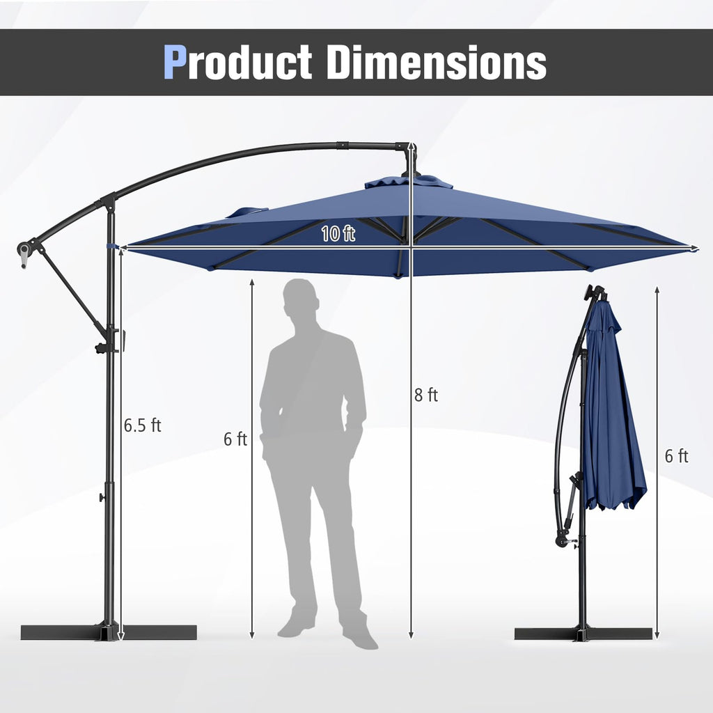 10 FT Navy Offset Cantilever Umbrella Q970