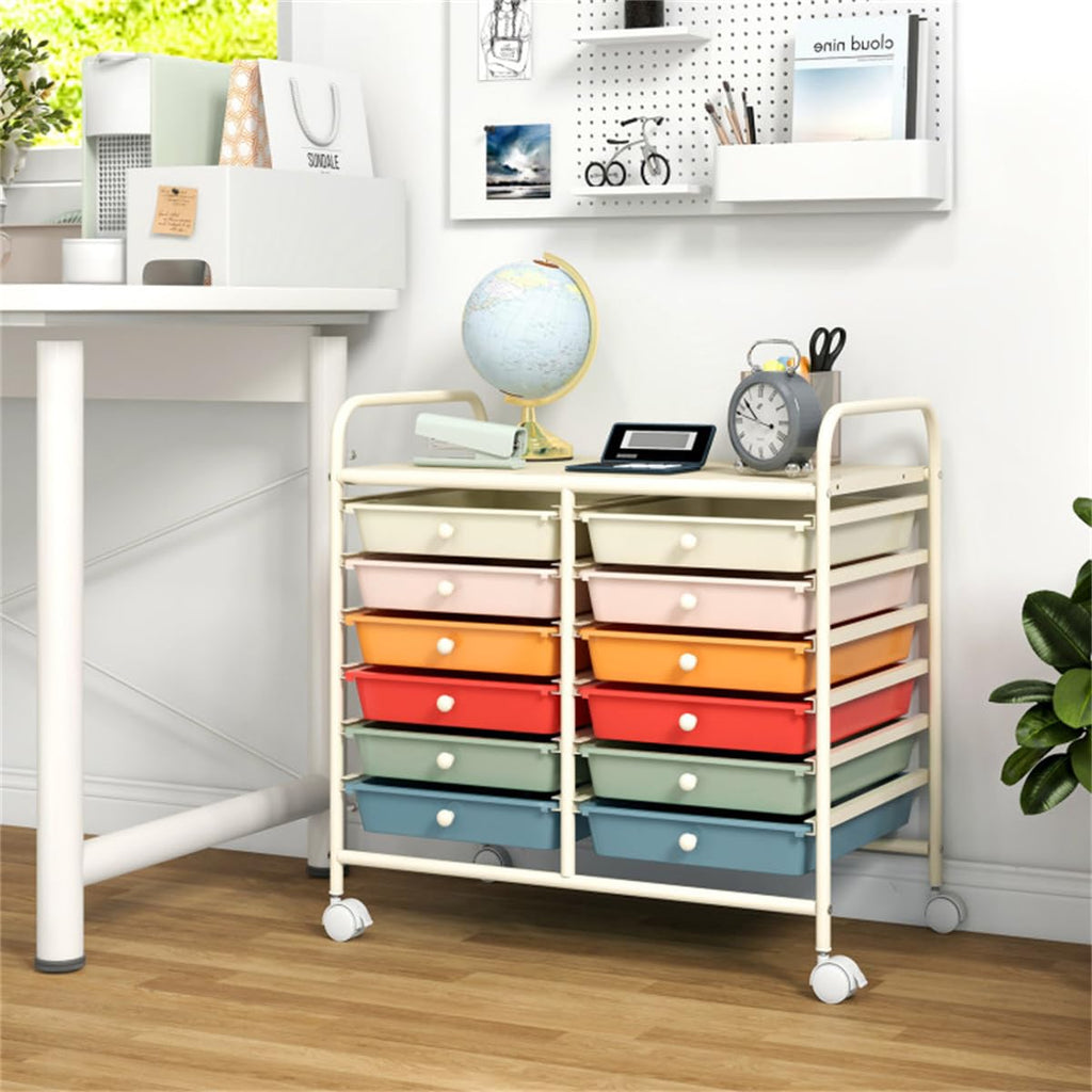 12 Drawer Rolling Storage Cart with Wheels P186