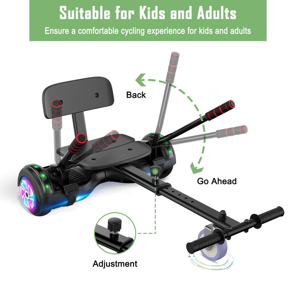CBD Scooter with LED Lights, 6.5" Wheels, Dual 300W Motor E998650