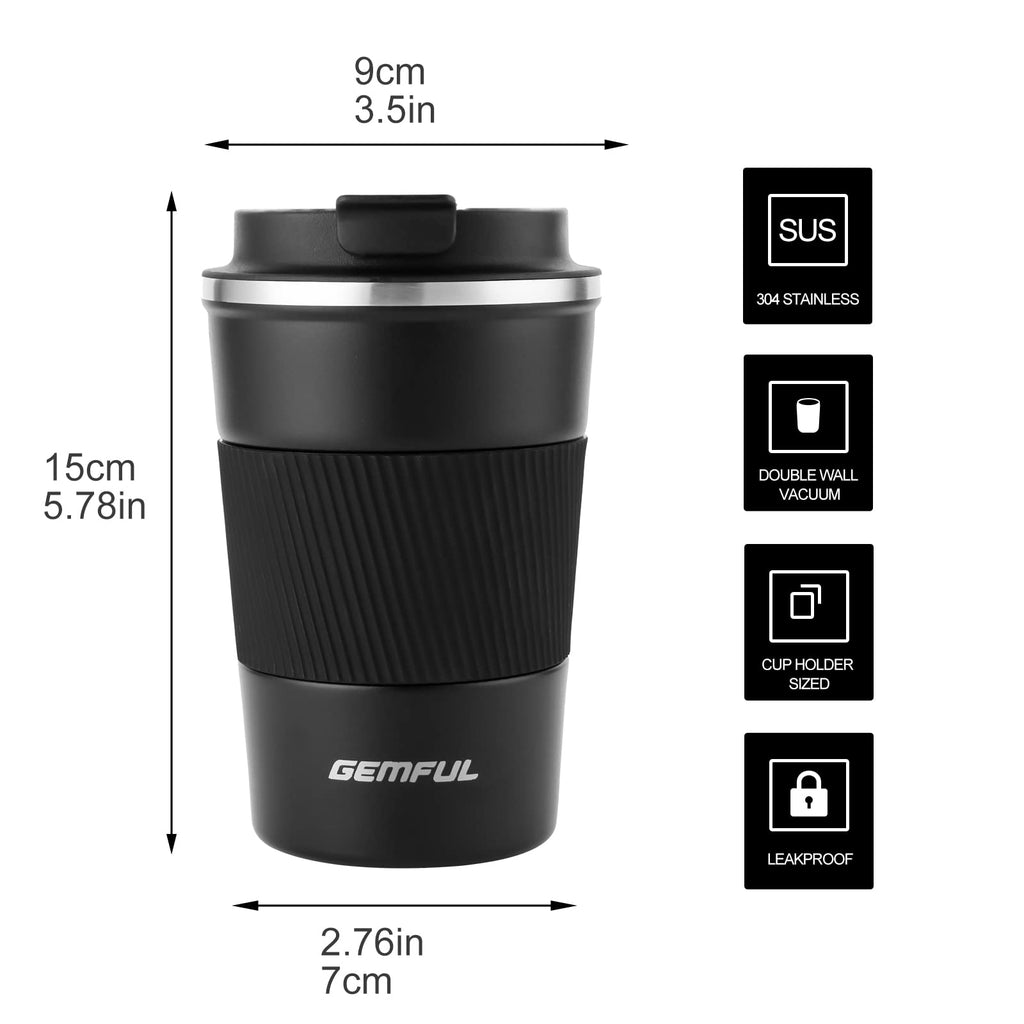 13oz Insulated Stainless Steel Travel Coffee Mugs Set (2 Pack) P36649