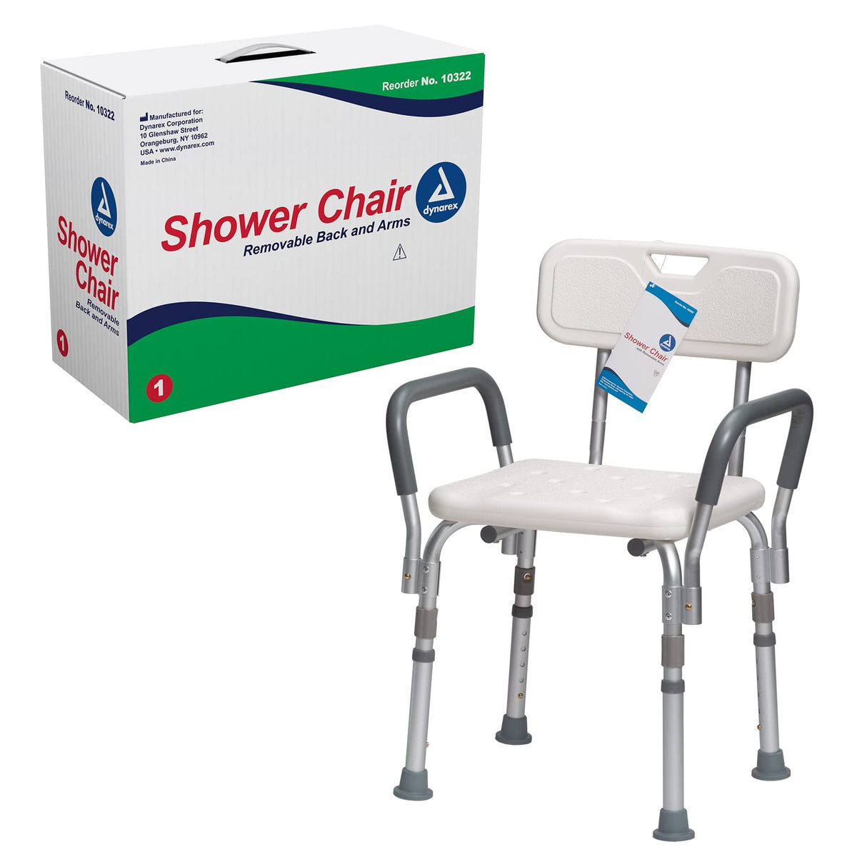 White Shower Chair with Removable Back and Arms M570296