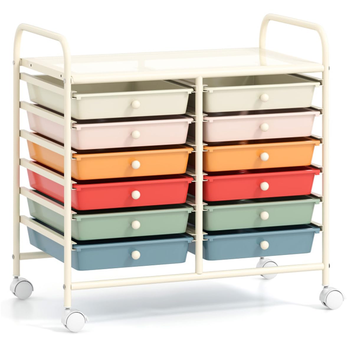 12 Drawer Rolling Storage Cart with Wheels P186