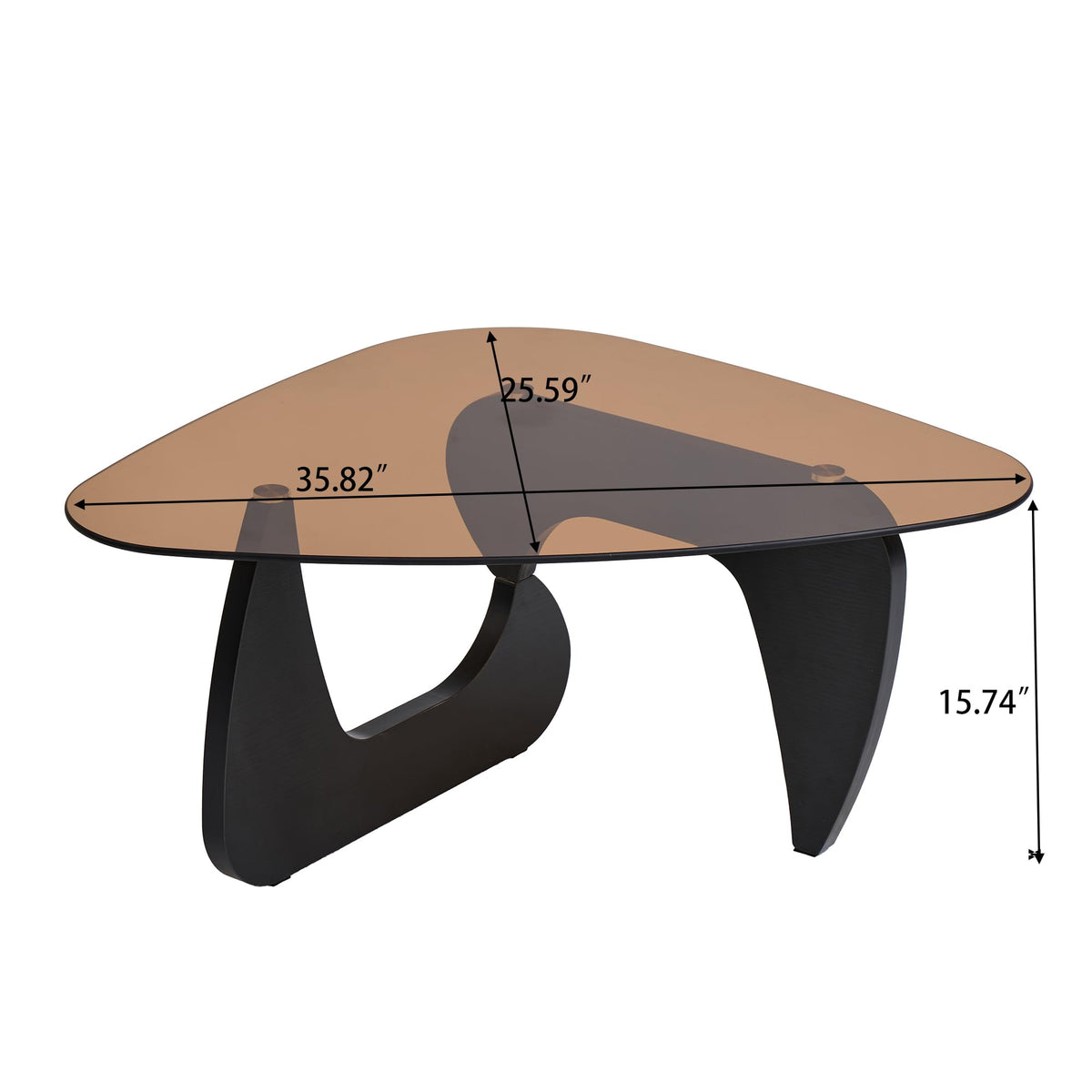 Brown Glass Coffee Table with Wood Base Z645908