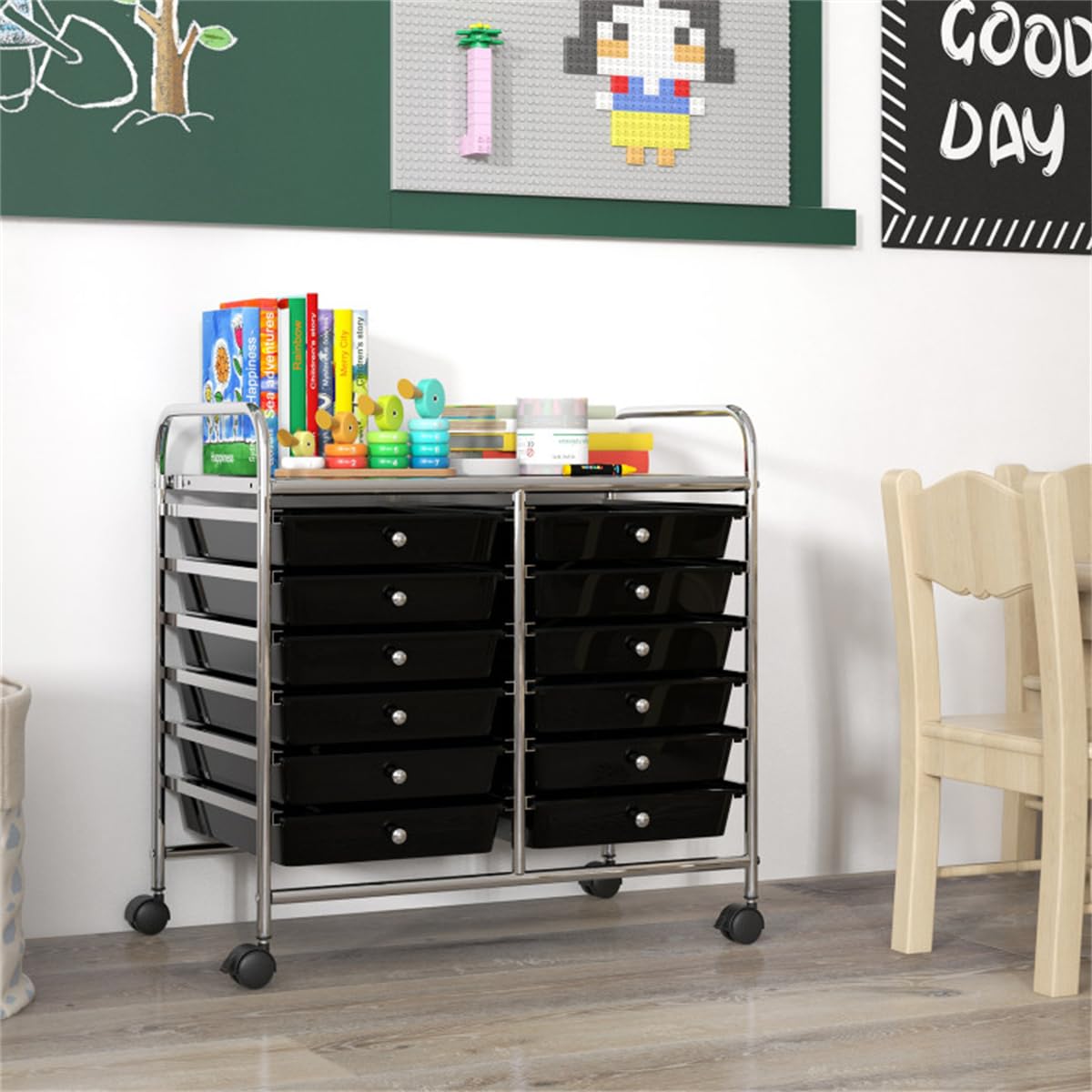 12 Drawer Rolling Storage Cart with Wheels C8655