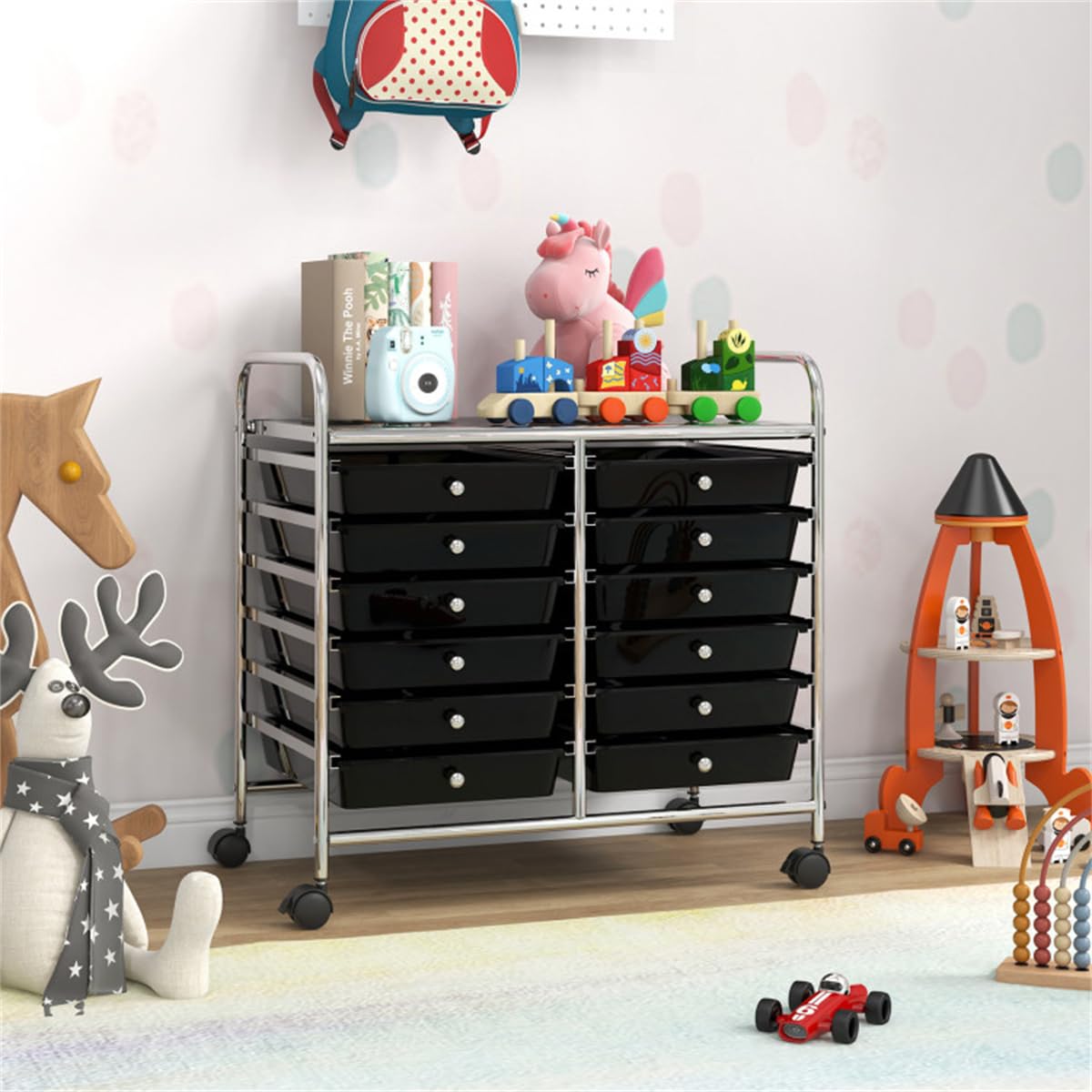 12 Drawer Rolling Storage Cart with Wheels C8655