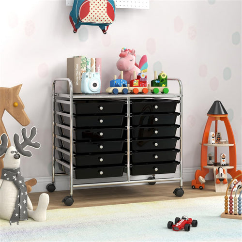 12 Drawer Rolling Storage Cart with Wheels C8655