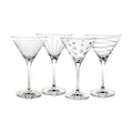 10-Ounce Etched Clear Glass Martini Glasses Set of 4 Q960