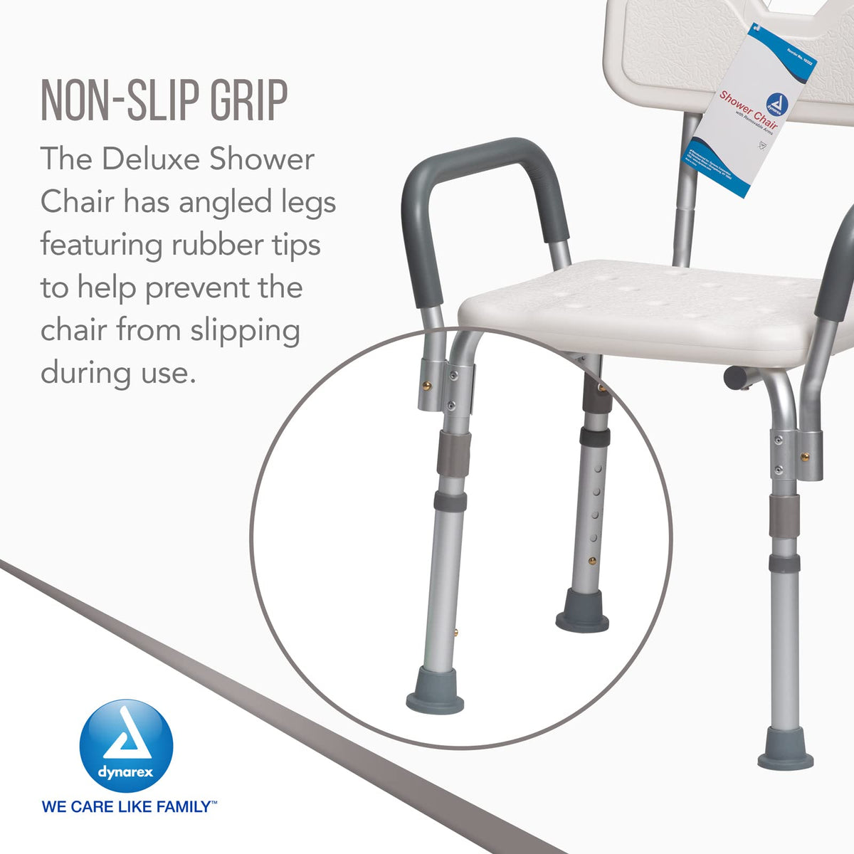 White Shower Chair with Removable Back and Arms M570296