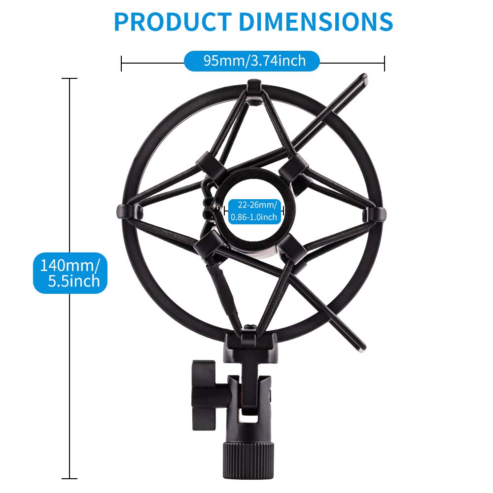 Microphone Shock Mount Holder Clip Anti-Vibration 22mm-26mm S979782