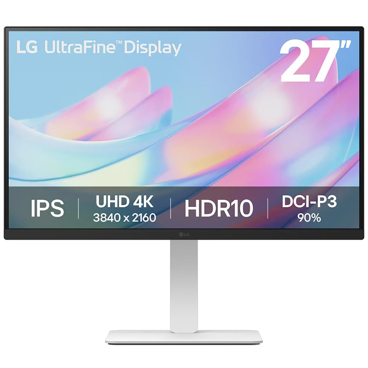 27" 4K UHD IPS Computer Monitor with HDR10, USB-C, White Q92958