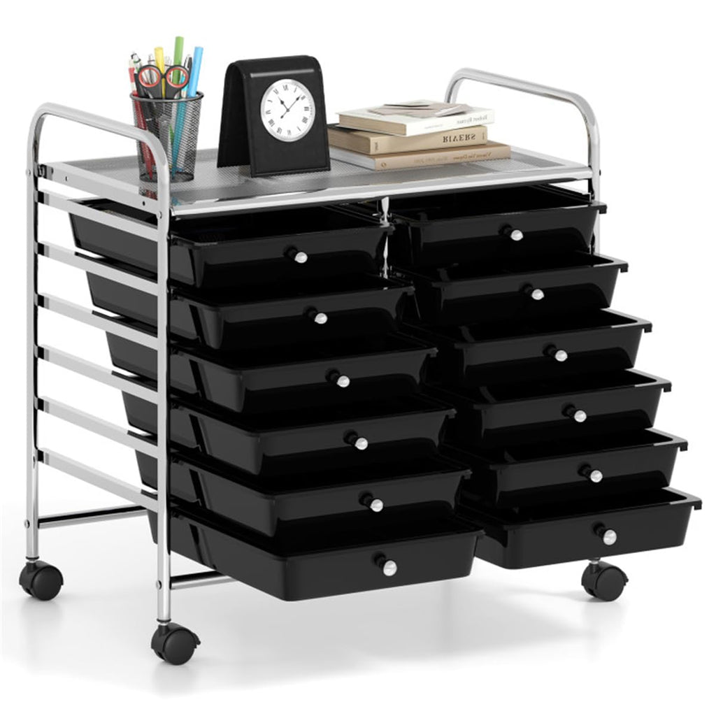 12 Drawer Rolling Storage Cart with Wheels C8655