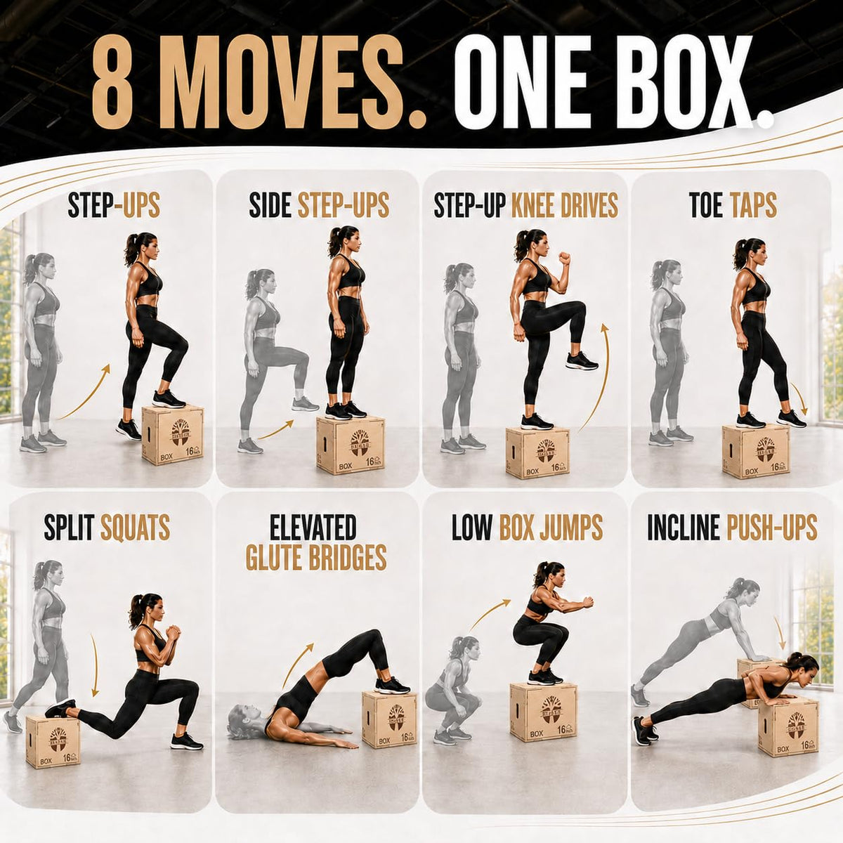 3-in-1 Wood Plyometric Jump Platform X397