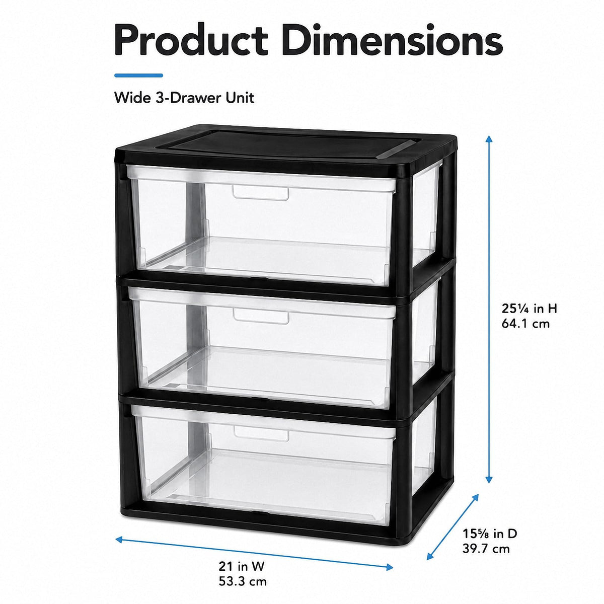 3 Drawer Clear Plastic Storage Organizer I90469