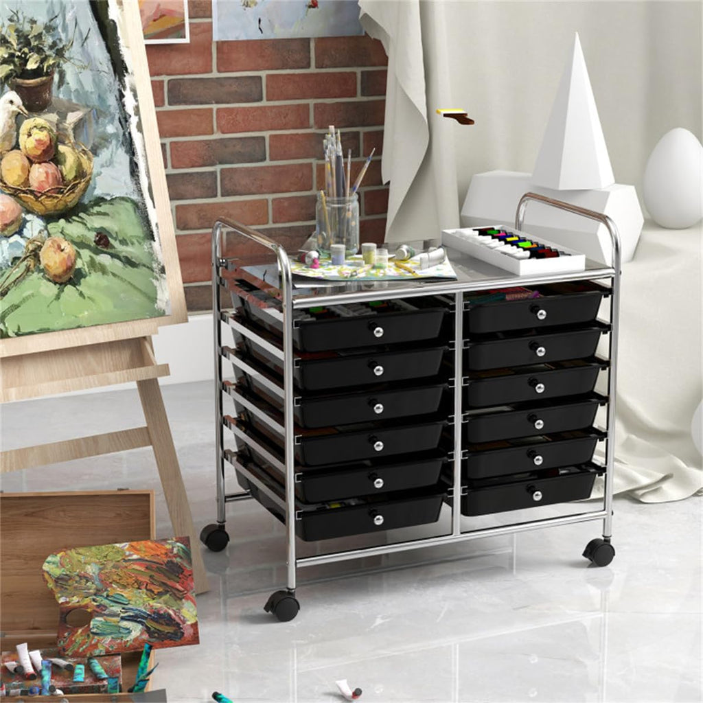 12 Drawer Rolling Storage Cart with Wheels C8655