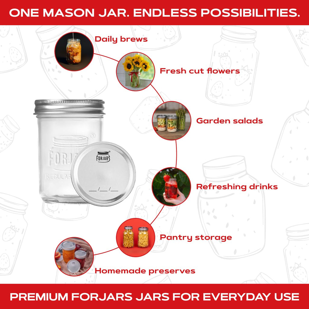 16oz Wide Mouth Glass Canning Jars 12-Pack O857067