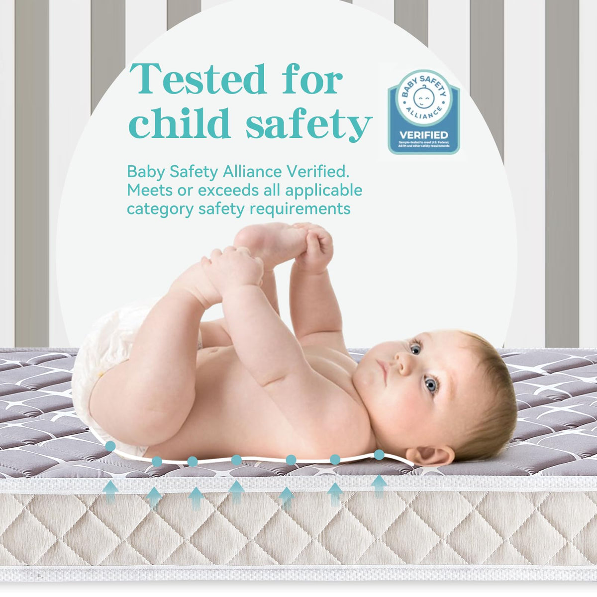 Hypoallergenic Baby Crib and Toddler Mattress 52" x 27.6" x 5" D1569