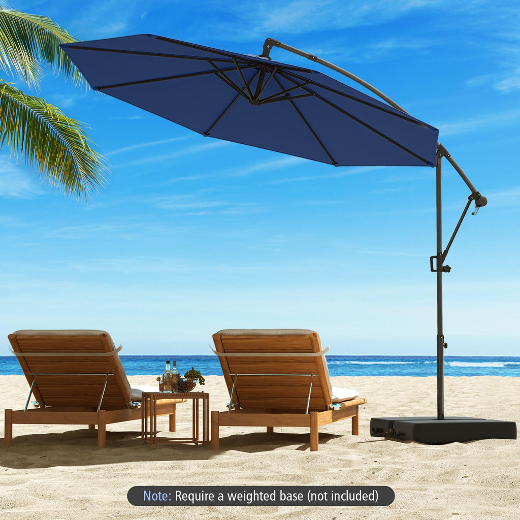 10 FT Navy Offset Cantilever Umbrella Q970