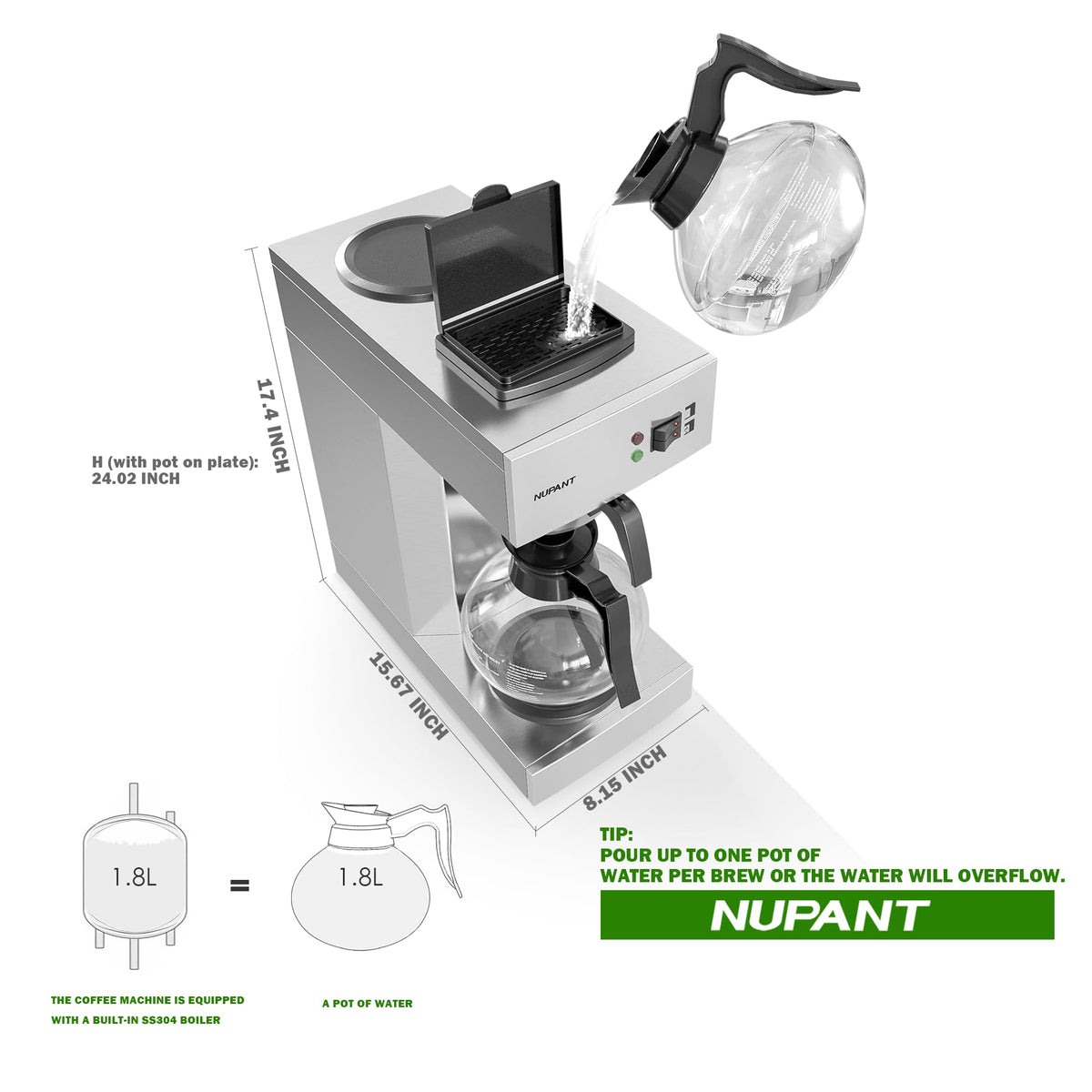 12-Cup Commercial Drip Coffee Maker D281769