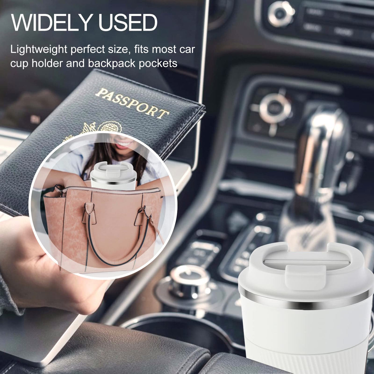 13oz Insulated Stainless Steel Travel Coffee Mugs Set (2 Pack) P36649