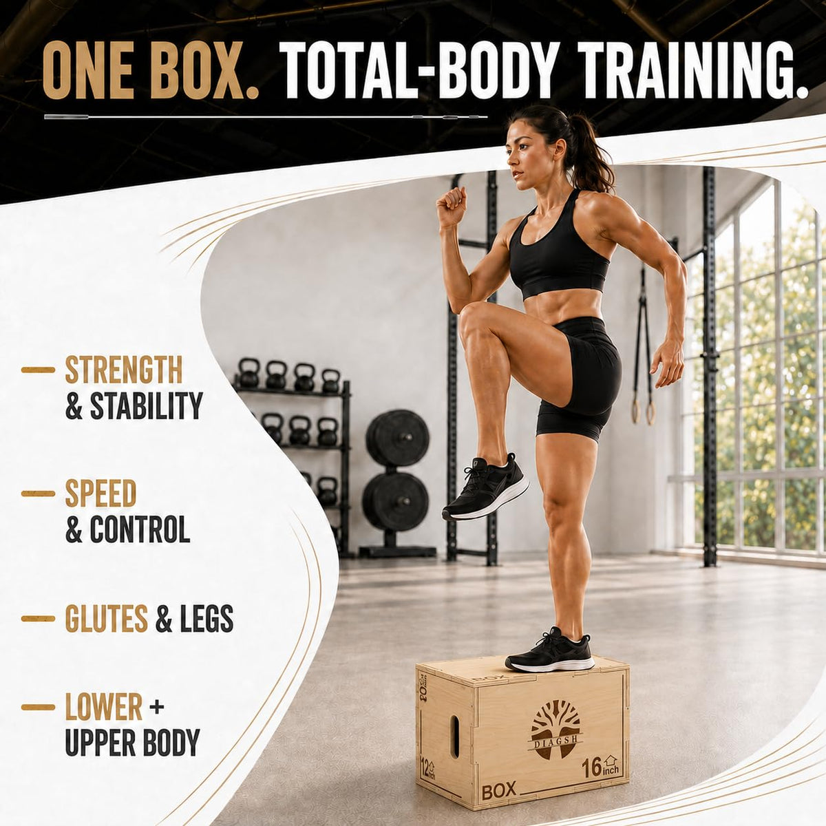 3-in-1 Wood Plyometric Jump Platform X397