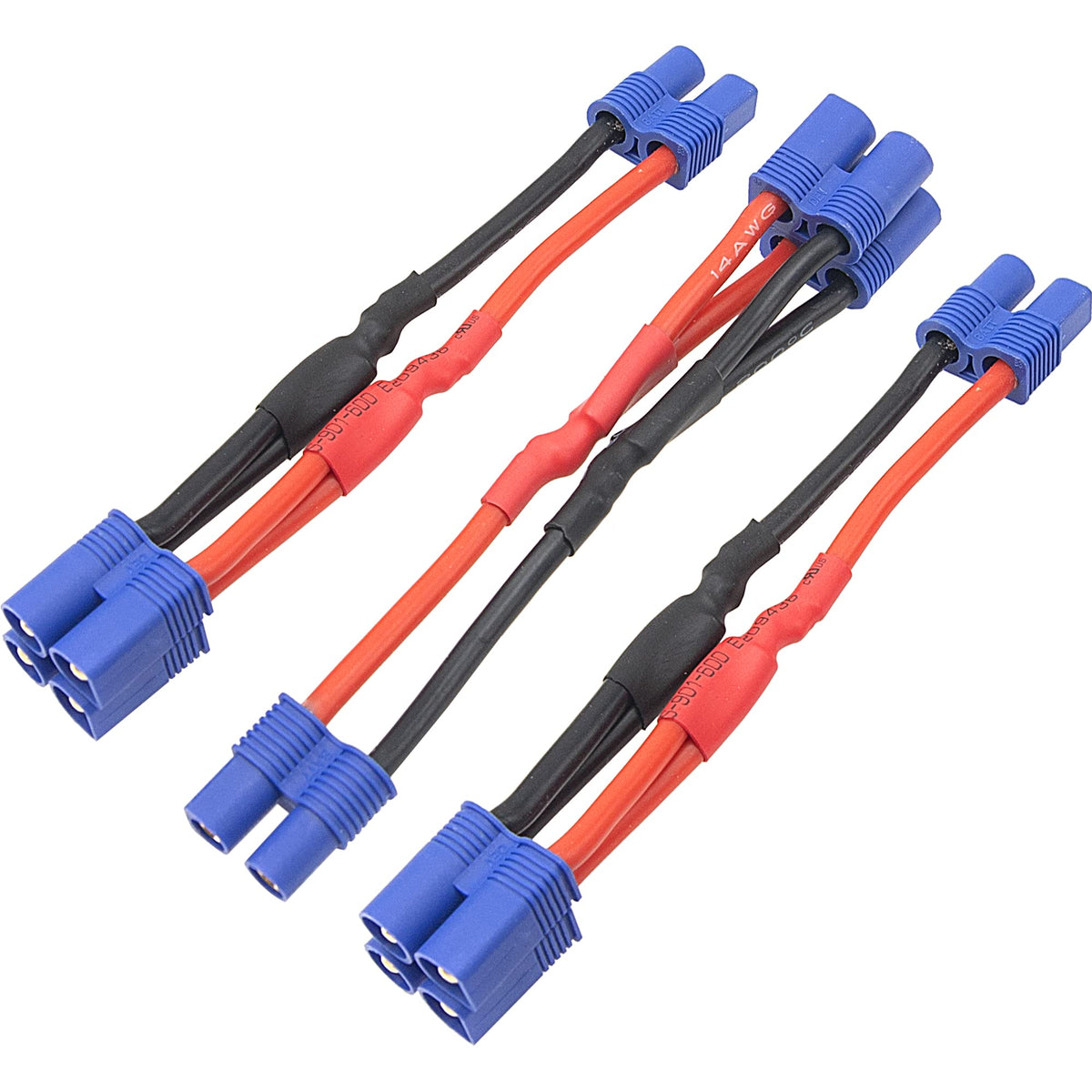 3Pcs 14AWG Silicone Y Splitter Cable Adapter 1 Female to 2 Male C417117