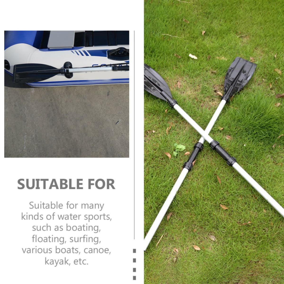 2pcs Telescopic Aluminum Alloy Adjustable Kayak Paddles E452