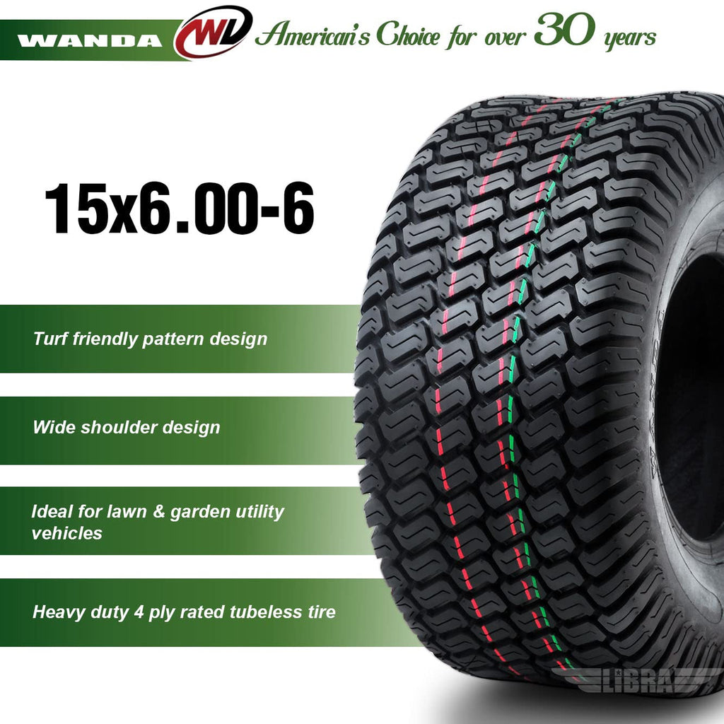 15x6-6 Lawn Mower Tractor Tires Set 2 Y31060