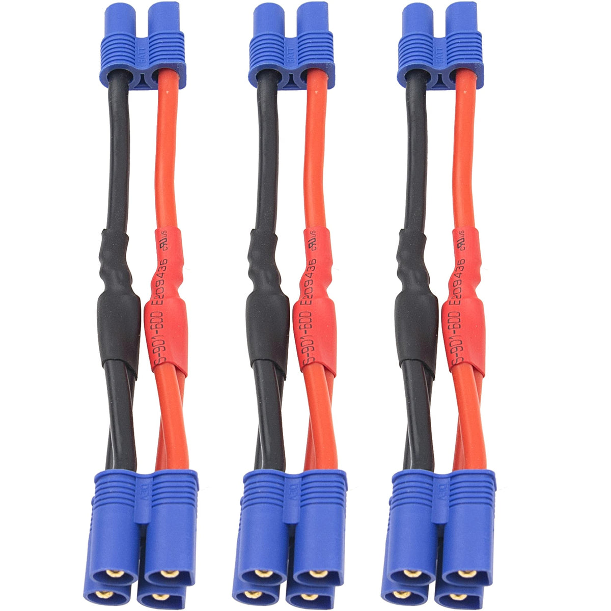 3Pcs 14AWG Silicone Y Splitter Cable Adapter 1 Female to 2 Male C417117
