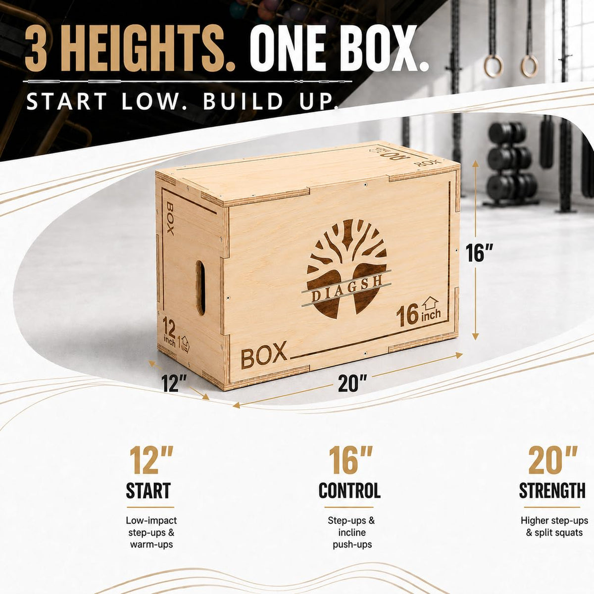 3-in-1 Wood Plyometric Jump Platform X397
