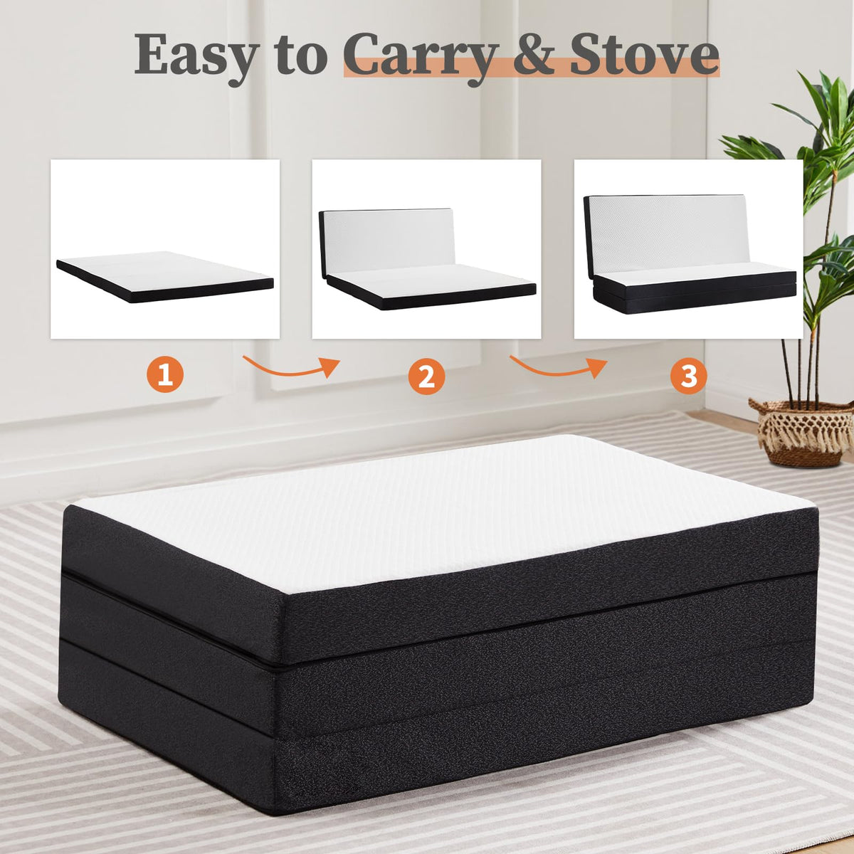 3 Inch Memory Foam Tri-fold Mattress B64290