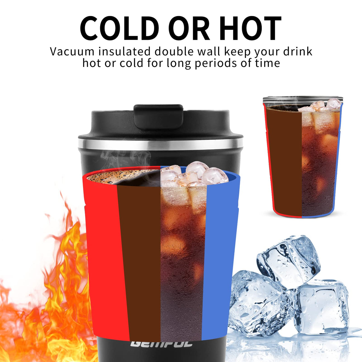 13oz Insulated Stainless Steel Travel Coffee Mugs Set (2 Pack) P36649