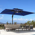 10' X 13' Patio Cantilever Umbrella with Base and LED Lights G963425