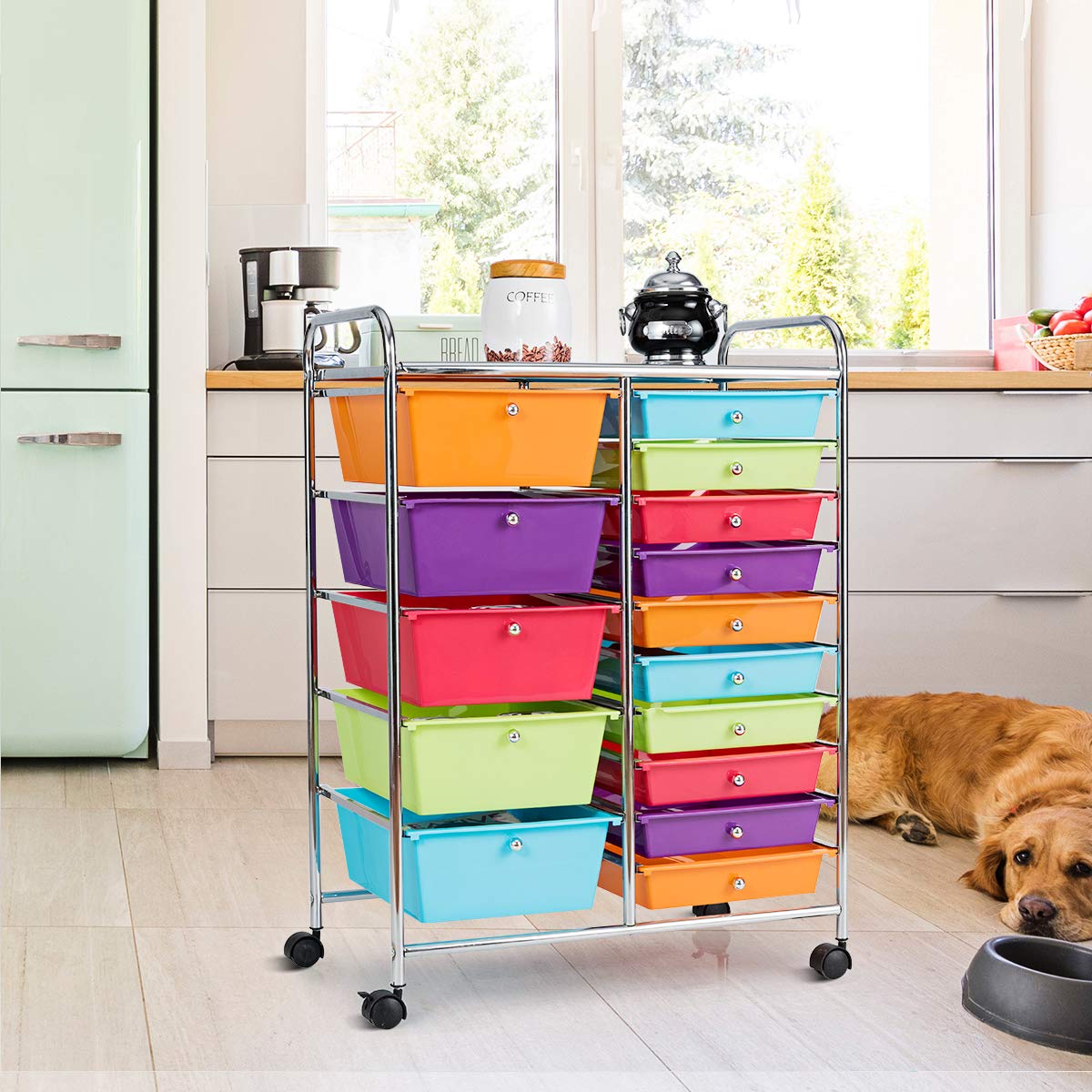 15 Drawer Rolling Storage Cart T15311
