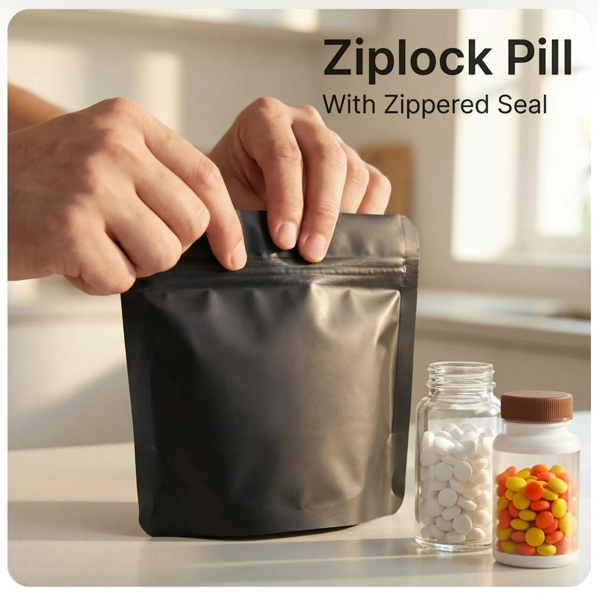 200pcs Zippered Waterproof Pet Pill Pouches E532275