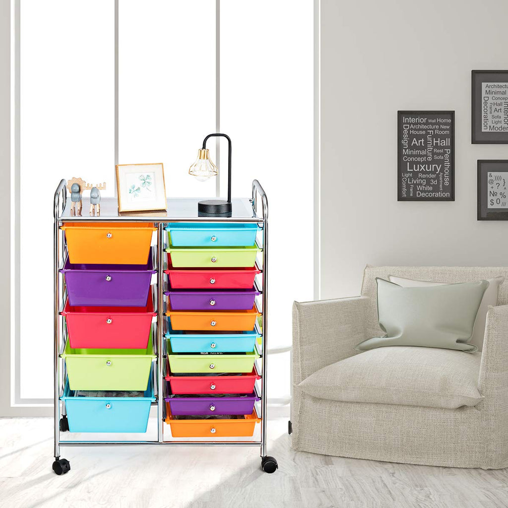 15 Drawer Rolling Storage Cart T15311