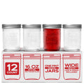 16oz Wide Mouth Glass Canning Jars 12-Pack O857067