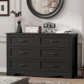 Black 6 Drawer Wood Dresser L7856
