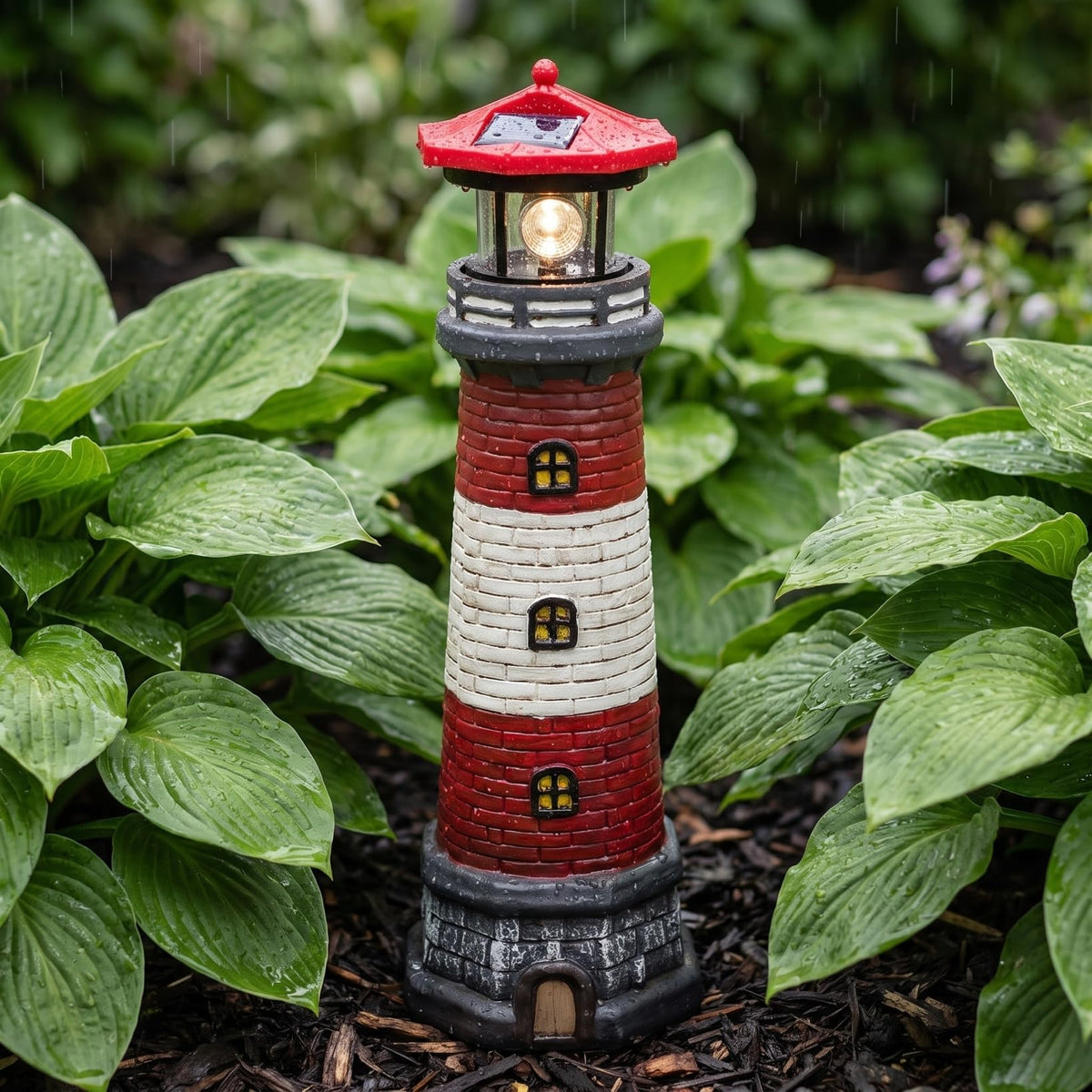 15" Solar Lighthouse Garden Statue Z548326