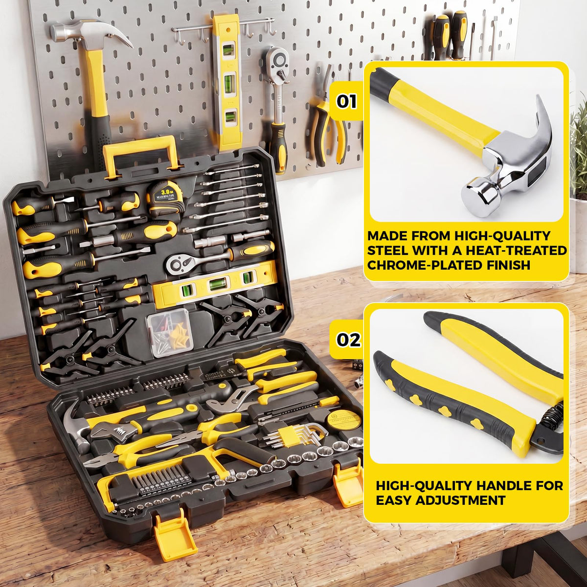 155 Pcs Household Tool Set with Toolbox T904827