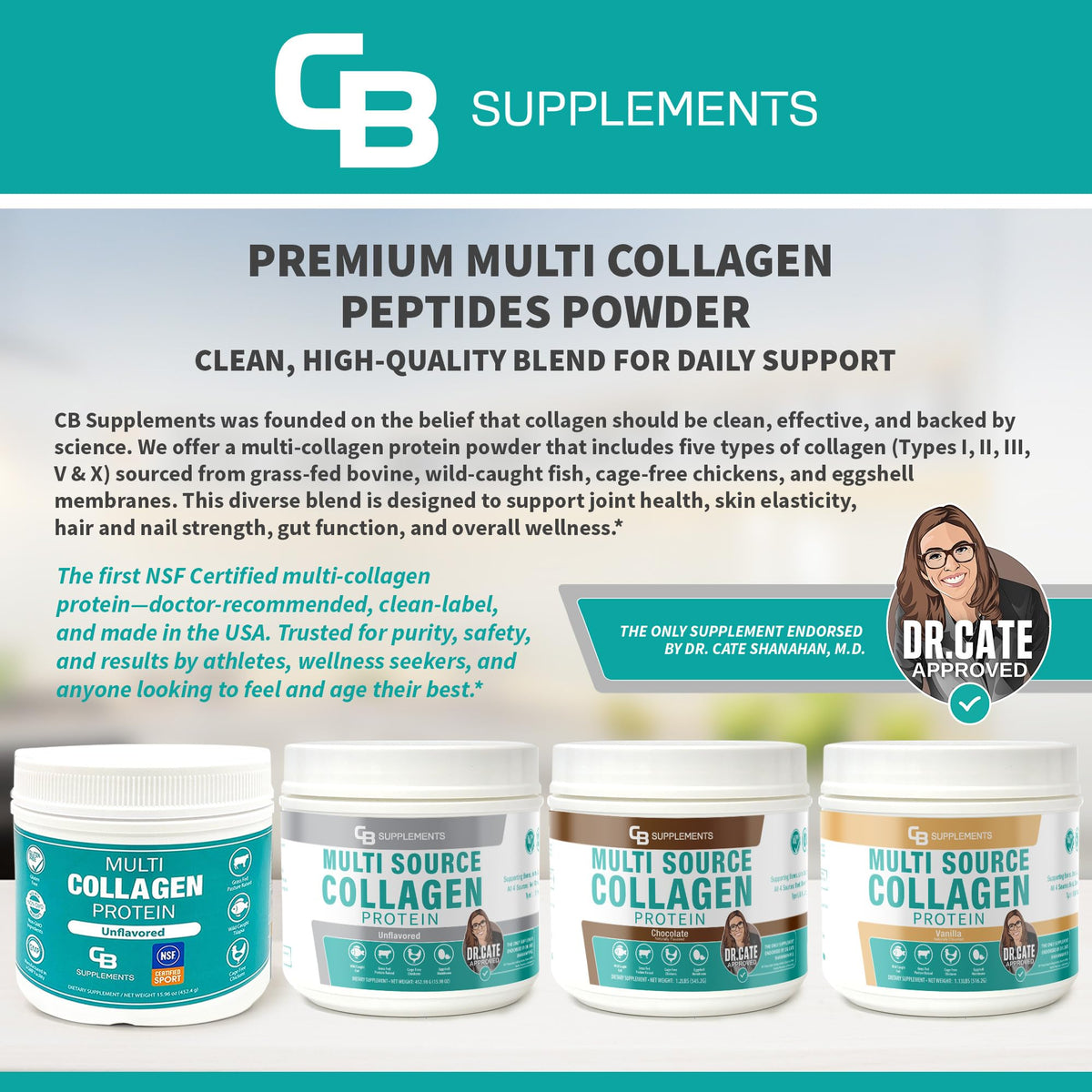 Unflavored Multi Collagen Protein Powder 58 Servings K6053