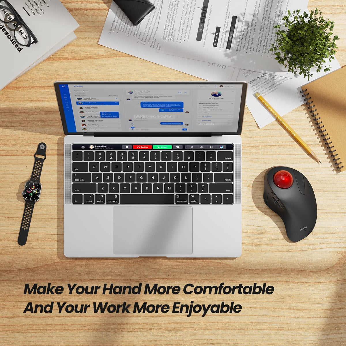 Wireless Trackball Mouse Ergonomic K723
