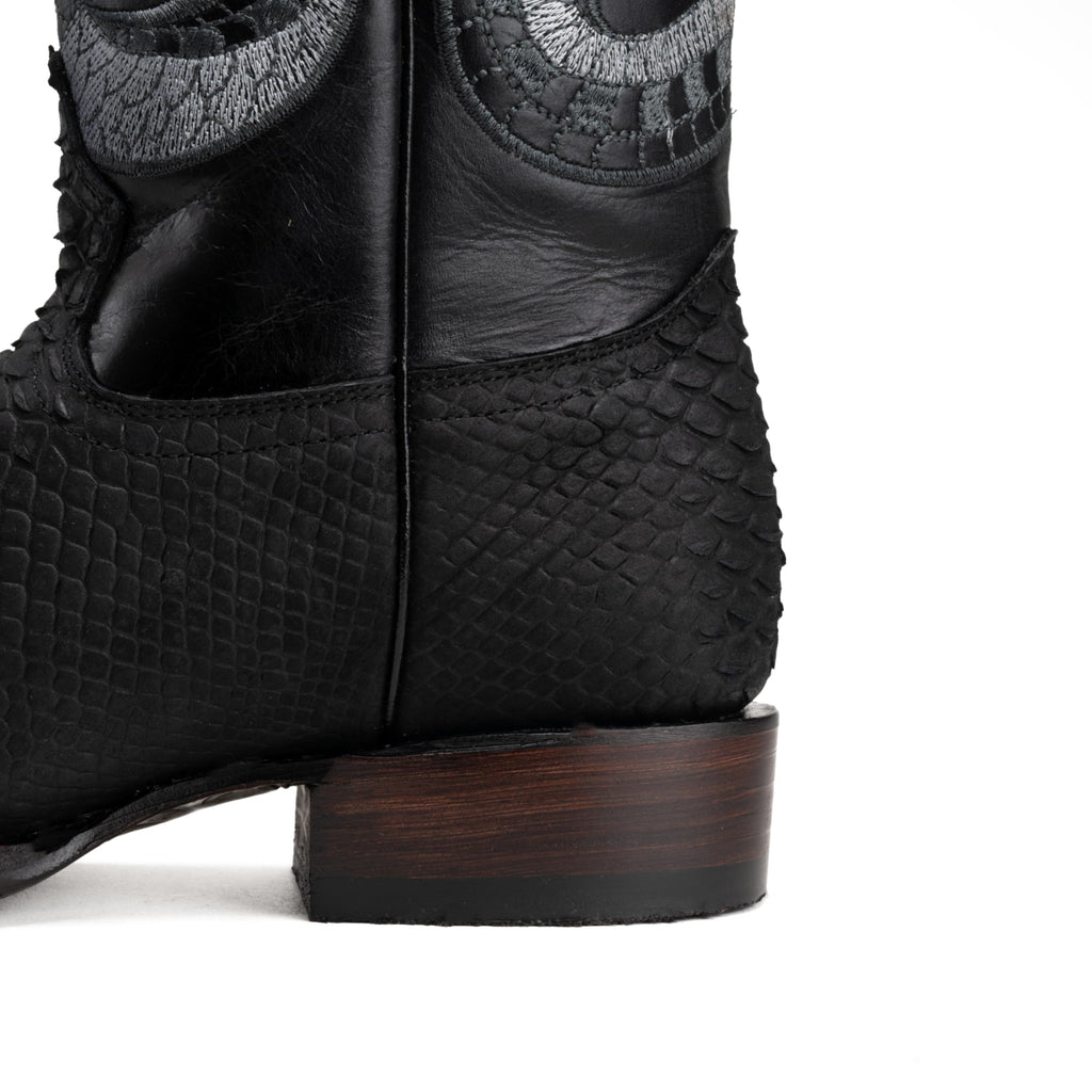 Python Leather Print Western Boots Q7890